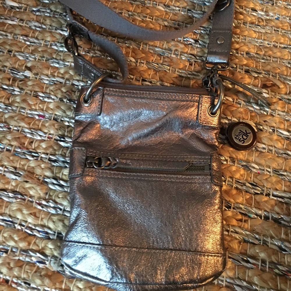 SAK Silver Leather Crossbody bag